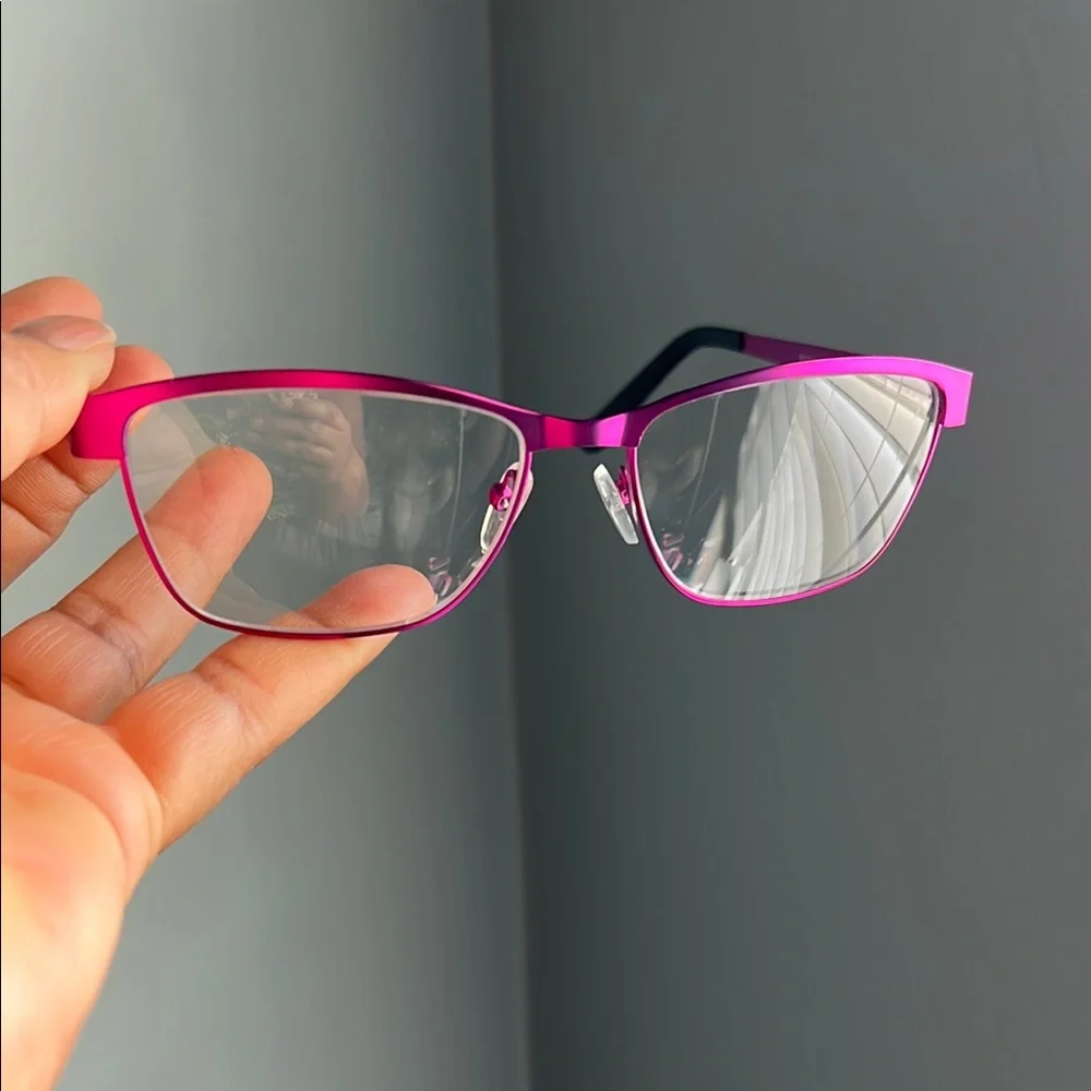 Enhance | Metal Oval Satin Fuchsia Eyeglasses Frame 3985